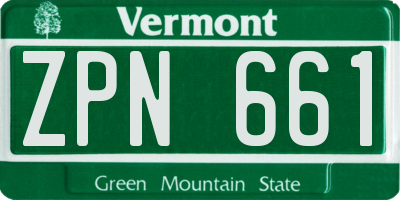 VT license plate ZPN661