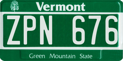 VT license plate ZPN676