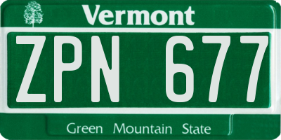 VT license plate ZPN677