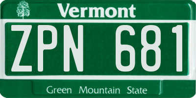 VT license plate ZPN681