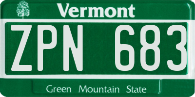 VT license plate ZPN683