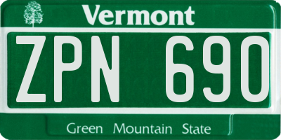 VT license plate ZPN690