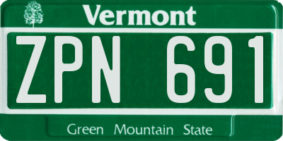 VT license plate ZPN691