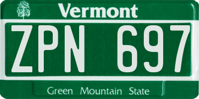 VT license plate ZPN697