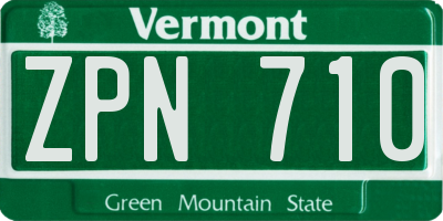 VT license plate ZPN710
