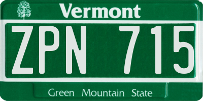 VT license plate ZPN715