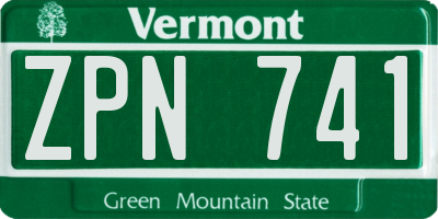 VT license plate ZPN741