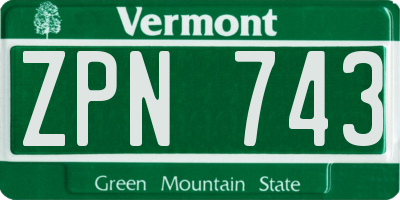VT license plate ZPN743
