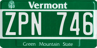 VT license plate ZPN746