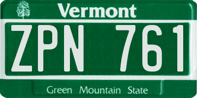 VT license plate ZPN761