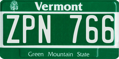 VT license plate ZPN766