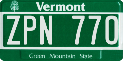 VT license plate ZPN770