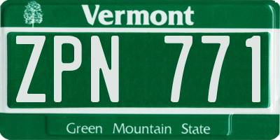 VT license plate ZPN771