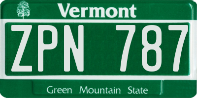 VT license plate ZPN787