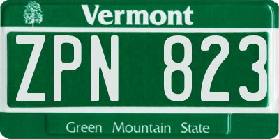 VT license plate ZPN823