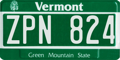 VT license plate ZPN824