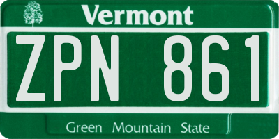 VT license plate ZPN861