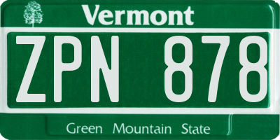 VT license plate ZPN878
