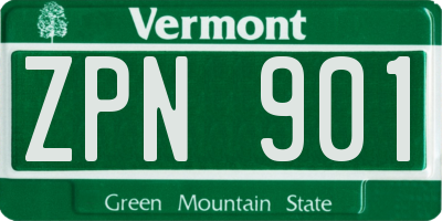 VT license plate ZPN901