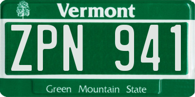 VT license plate ZPN941