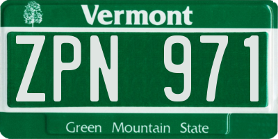 VT license plate ZPN971