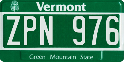 VT license plate ZPN976