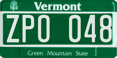 VT license plate ZPO048
