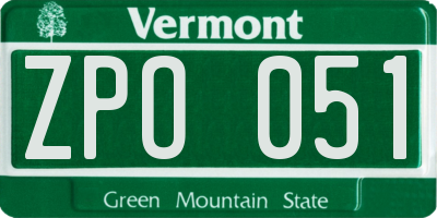 VT license plate ZPO051