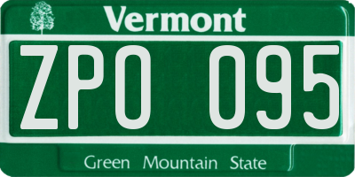 VT license plate ZPO095