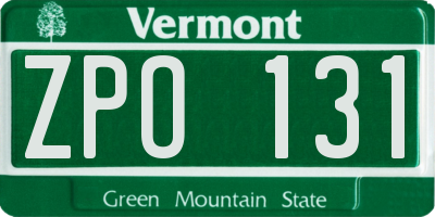 VT license plate ZPO131