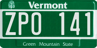 VT license plate ZPO141