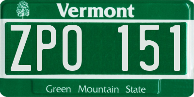 VT license plate ZPO151