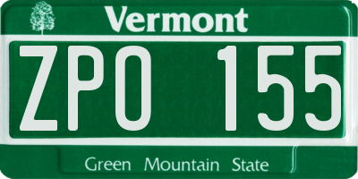 VT license plate ZPO155