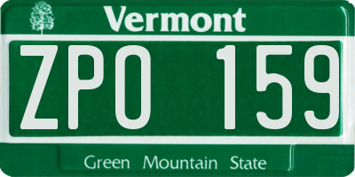 VT license plate ZPO159