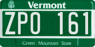 VT license plate ZPO161