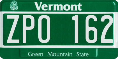VT license plate ZPO162