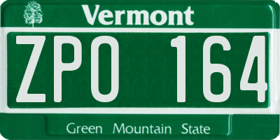 VT license plate ZPO164