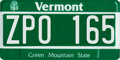 VT license plate ZPO165