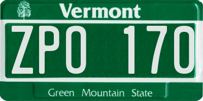 VT license plate ZPO170