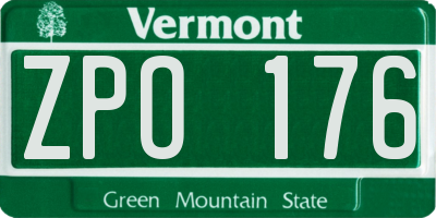 VT license plate ZPO176