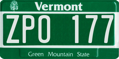 VT license plate ZPO177