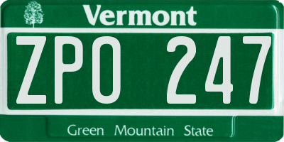 VT license plate ZPO247