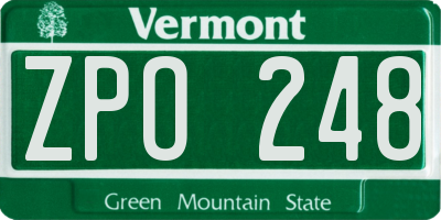 VT license plate ZPO248
