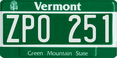 VT license plate ZPO251
