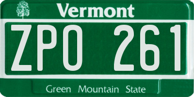 VT license plate ZPO261