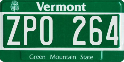 VT license plate ZPO264