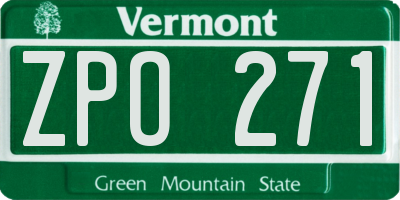 VT license plate ZPO271