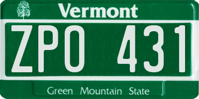 VT license plate ZPO431