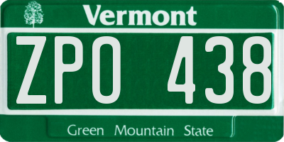 VT license plate ZPO438