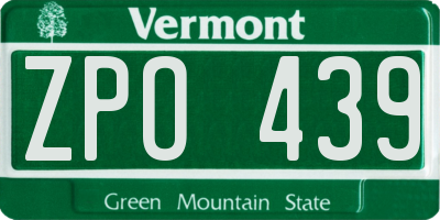 VT license plate ZPO439